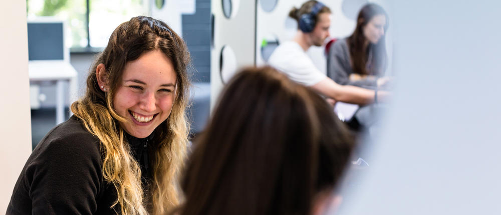 Blonde Female Student Smiling