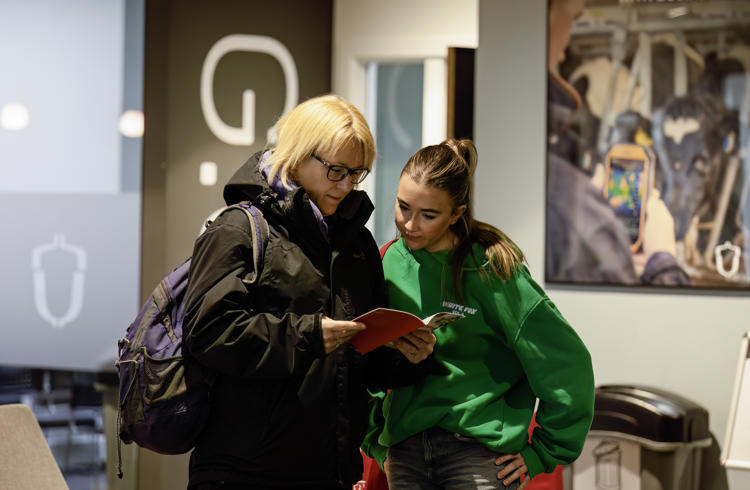 Visitors Reviewing A Mini Guide Booklet