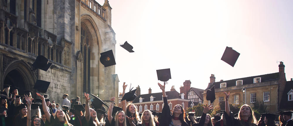 Hartpury Graduation Hat Throw Group