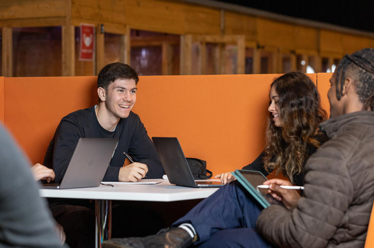 Students In Study Lounge